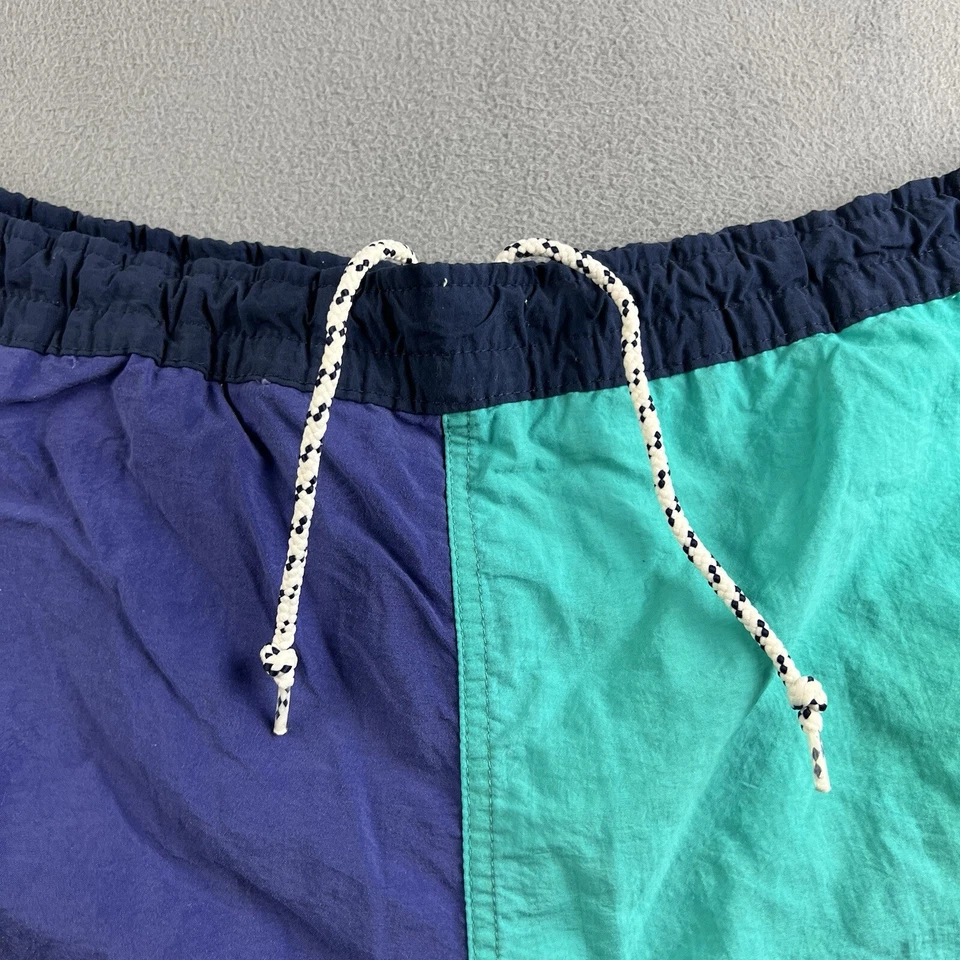 Bañador Newport Azul Para Hombre Mediano Años 90 Bloques de Color Playa Forrado Pantalones Cortos De Colección Foto 4 de 4