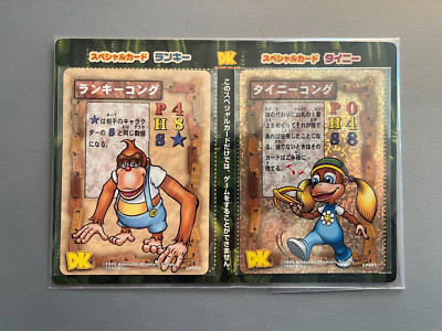1999 Japanese Donkey Kong Country DKC TCG Promo Rare CP001 CP002 Tiny Lanky Kong