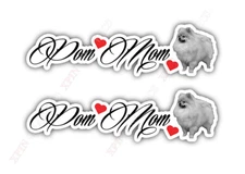 Pomeranian Pom Mom Heart Paw Decal Sticker Car Truck SUV Window 2 Pack