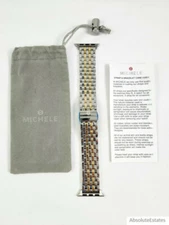 NEW Michele Apple Two Tone Gold & Silver Watch Band Bracelet MS20GL285048 NWT