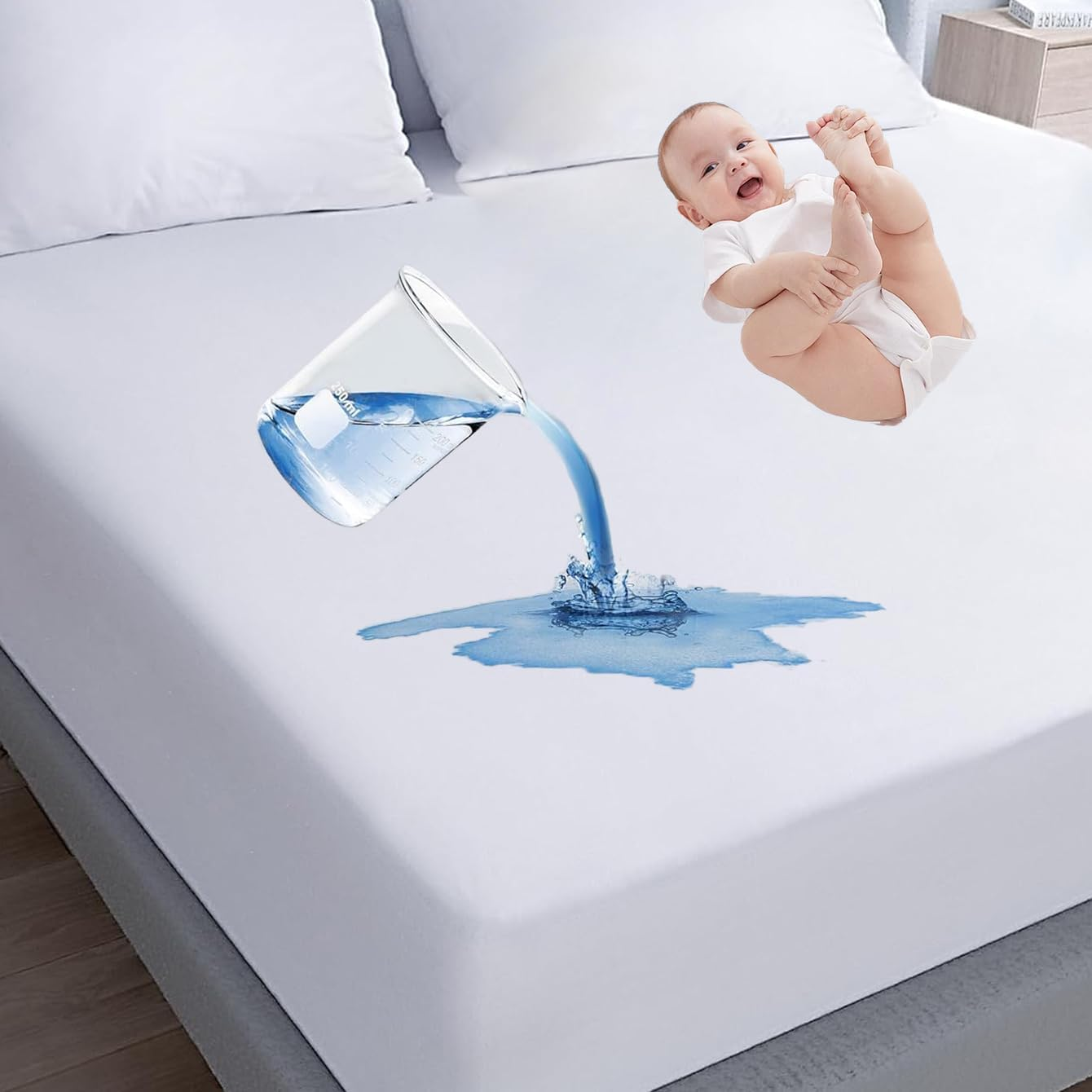 Waterproof Noiseless Soft Breathable King Mattress Protector by Kin  -image