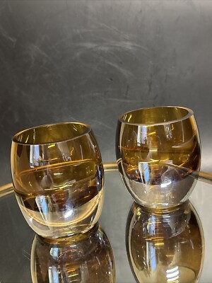 Mikasa 2 Amber Clear Glass Candle Holder Votive Tealight Home Accents Solaris 3 