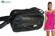 LACOSTE SHOULDER BAG Cross-the body Soft Leather Vintage N1 Black NEW
