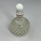 BEAUTIFUL VINTAGE FENTON HOBNAIL MILK GLASS PERFUME/COLOGNE BOTTLE DECANTER