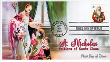 AO-3544-3, 2001, Santa Claus, First Day Cover, Add-on Cachet, Standard Postmark,