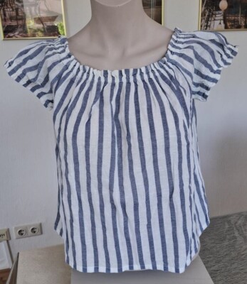Damenbluse Sommerbluse T-Shirt blau-weiß gestreift Bluse Größe XS von VERA MODA