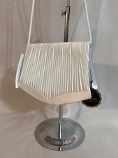 Vintage La Regale Cream White Satin Evening Clutch Crossbody Purse