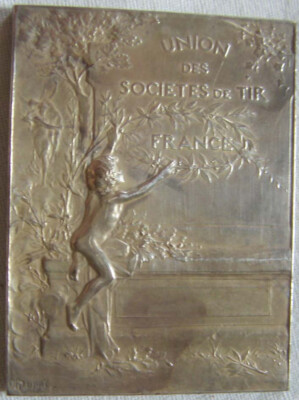 Médaille De Tir Française - Bronze, 1925, Union Des Sociétés De Tir - Médaillon Historique
