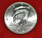 1996 D Kennedy Half Dollar Coin - circulated