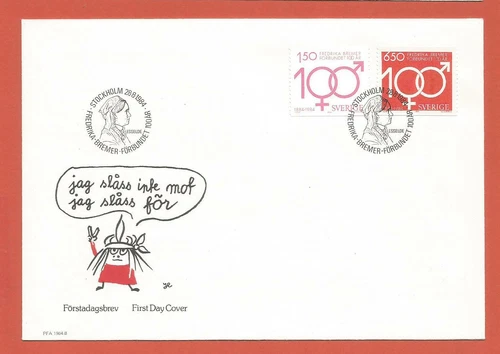 SWEDEN – FDC – 1984 – WOMEN’S RIGHTS ISSUE - Scott #1506-1507 – SET OF 2