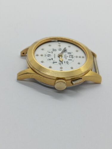 Vintage FLEURIER BRAILLE Watch For The Blind Gold Plated G20 cal. 196 Unitas 199 - Picture 5 of 23