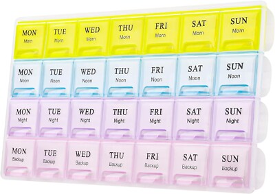 Weekly Pill Organizer 2 Times A Day Large Medicine Organizer Cases For Vitamins