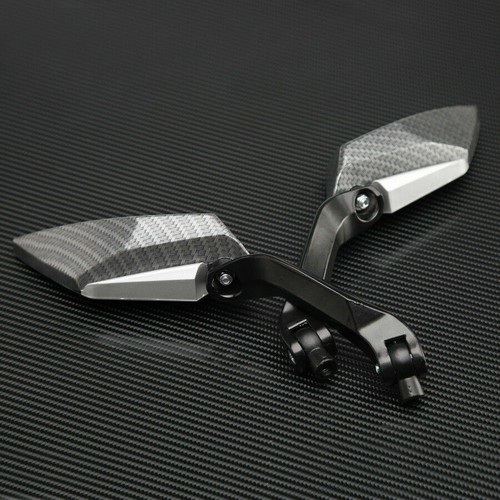 M8 M10 Carbon Fibre Look Rearview Side Mirrors for Honda CBR600RR CBR1000RR 2005 - Picture 3 of 10