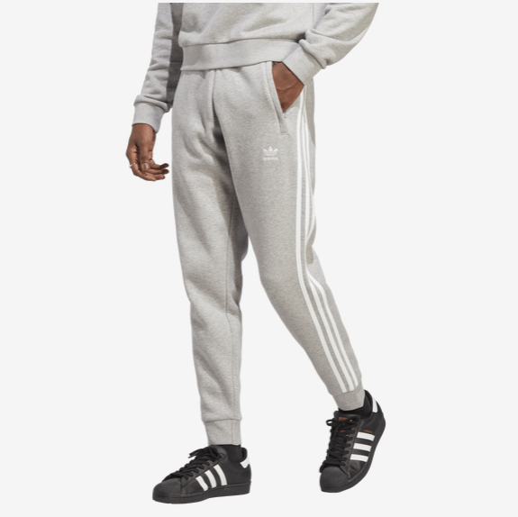adidas Originals Stripes Fleece Pants Gray White IA4795 Men's Sz S-XXL