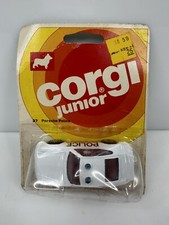 Vintage 1976 Corgi Junior Porsche 911 Police Car 37 White HTF