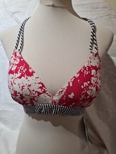 Luna Padded Ladies BNWT Bikini Top Size XL C Cup Red White Blue