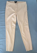 Mango Suit Stretch Slim Fit Pants, Trousers w/ Rear Zip Cuffs. Peach, Size 4 EUC