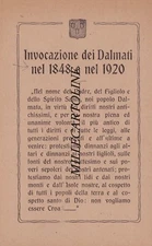 Invocation of the Dalmatians in 1848 and 1920 - cart. Pro-Dalmatia