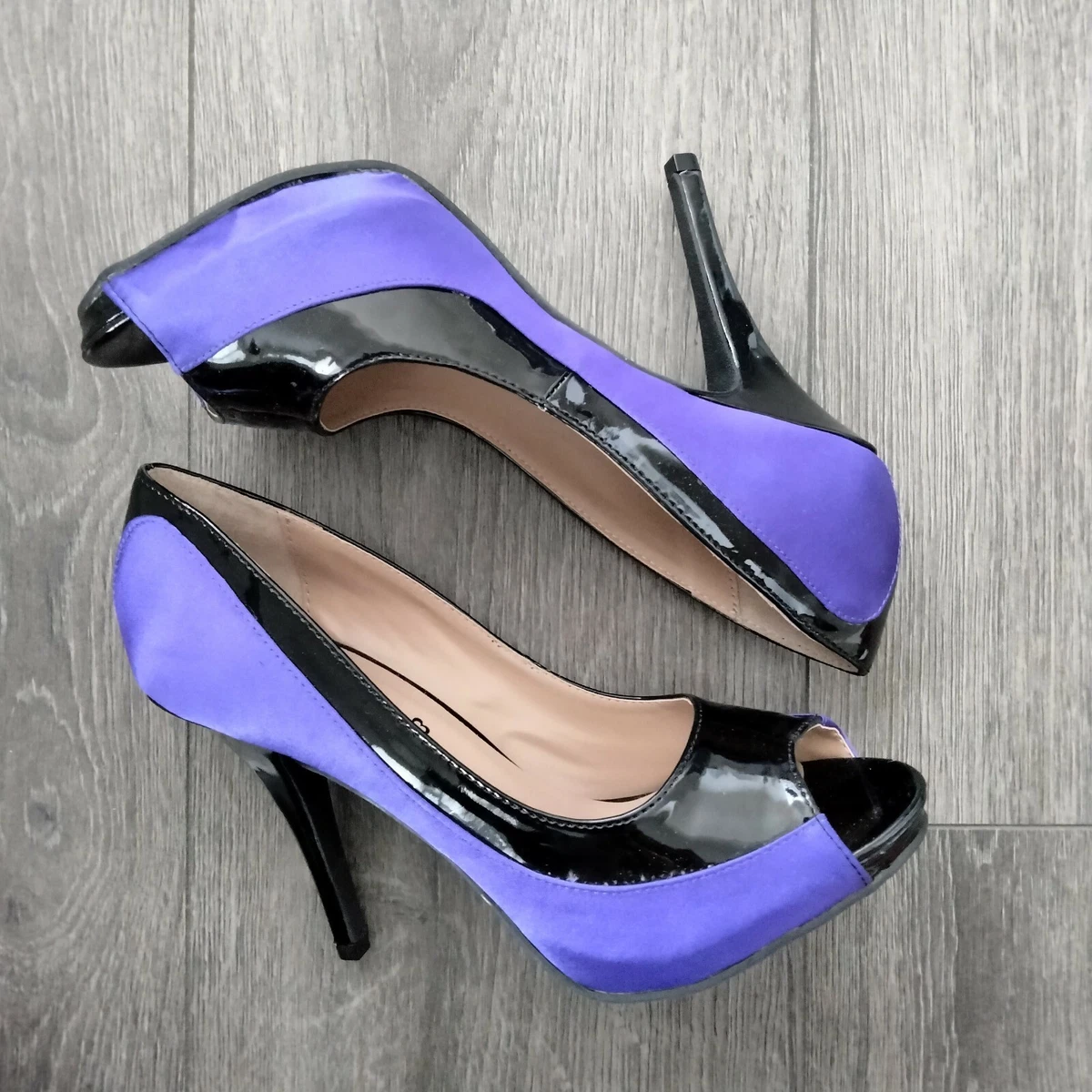 Black and purple clearance heels