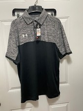 Under Armour Golf Polo Shirt Men's 1276227 Size Small Black Gray