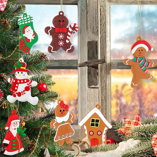 24X Gingerbread Man Xmas Tree Ornament Gift Party Hanging Pendants Window Decor - Picture 9 of 20