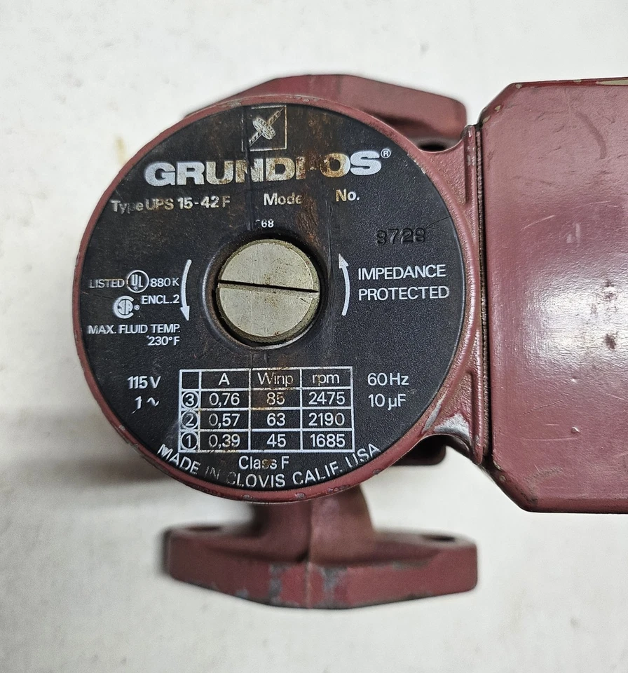 Grundfos Type UPS15-42F Circulation pump 60hz 115v - Image 2 of 4