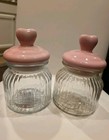 Valentines Day Candy Jars, Set Of 2, Clear Jars With Heart Lid Glass Candy Jar — photo 4