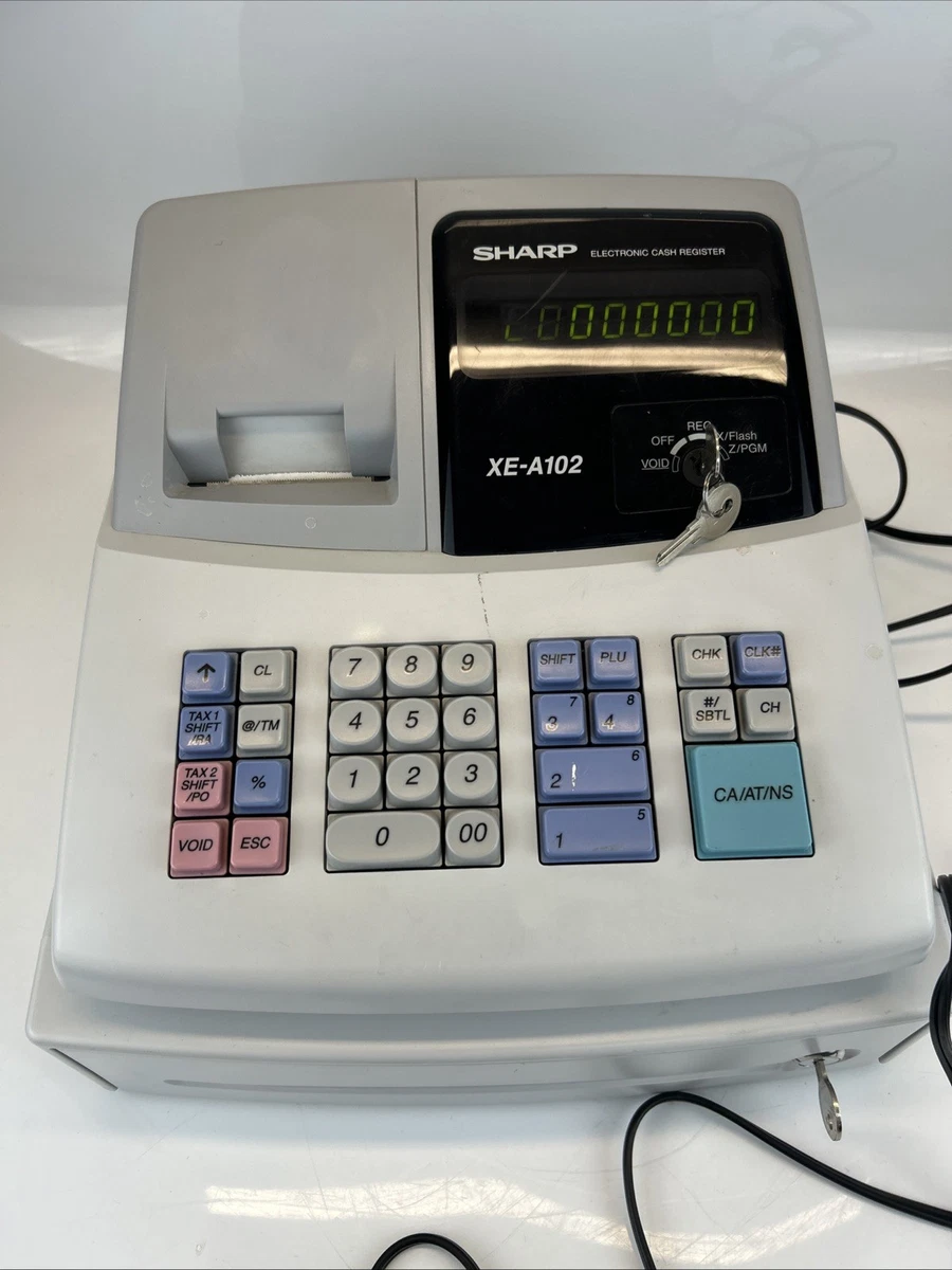 Sharp XE-A102 Electronic Cash Register W/ Keys It Has Paper In It - Foto 5