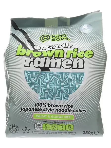 King Soba Org 4 Pack Brown Rice Ramen Noodles 280g - Image 2