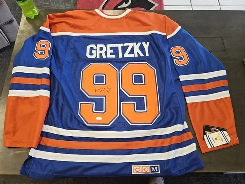 WAYNE GRETZKY SIGNED EDMONTON OILERS THROWBACK JERSEY JSA LOA NHL Hockey Vintage