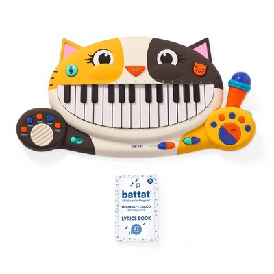 Battat Meowsic Calico Cat Piano Keyboard Animal Instrument Musical Toy