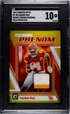 2023 Donruss Optic Rp-RR Rashee Rice Rookie Phenom Material Gold Prizm /10  Pop1
