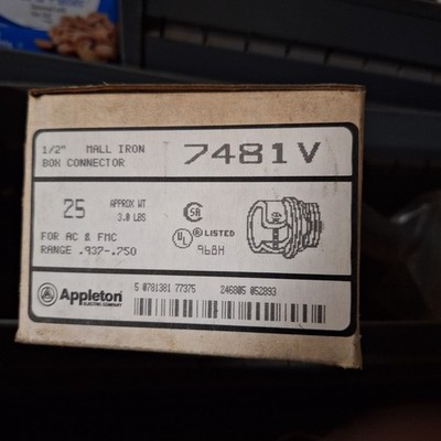 NEW BOX OF 10 APPLETON TWCC-50 1/2'' Mall Iron EMT CPLGS CONN
