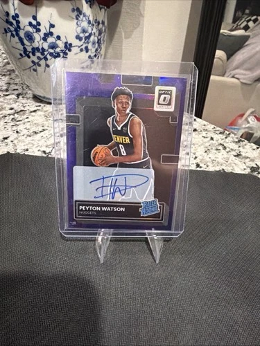 Panini 2022-23 Donruss Optic Peyton Watson Nuggets Prizm Auto Rookie #223