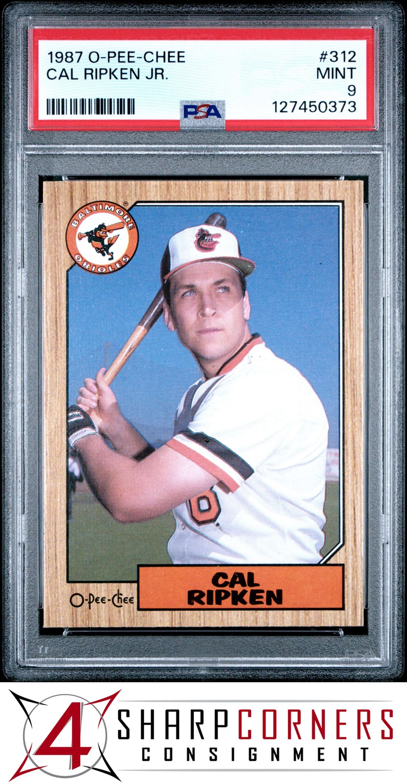 1987 O-PEE-CHEE #312 CAL RIPKEN JR. ORIOLES HOF PSA 9