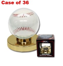 Case / 36 BCW Goldbase Baseball Holders gold base ball displays protectors cases