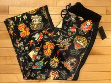 NEW NWT ED HARDY Y2K Flashboard Track Pant Black Size L