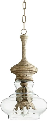 Dresden Sawyer 10"W Whitewash and Glass Pendant Light - Picture 2 of 3