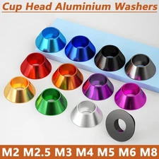 M2-M8 Cone Washers Anodised Aluminium Alloy Washers for Cup Head Bolts & Screws