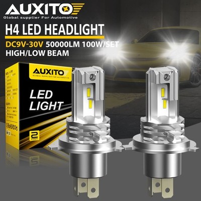 Pair AUXITO 9003 H4 LED HeadLight Bulbs High Low Beam Replacement 6500K 100W