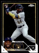2023 Topps Chrome Update Andruw Monasterio Rookie Milwaukee Brewers #USC177