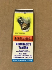 Vintage Korfhage's Tavern - Louisville, Kentucky - Matchcover, Matchbook