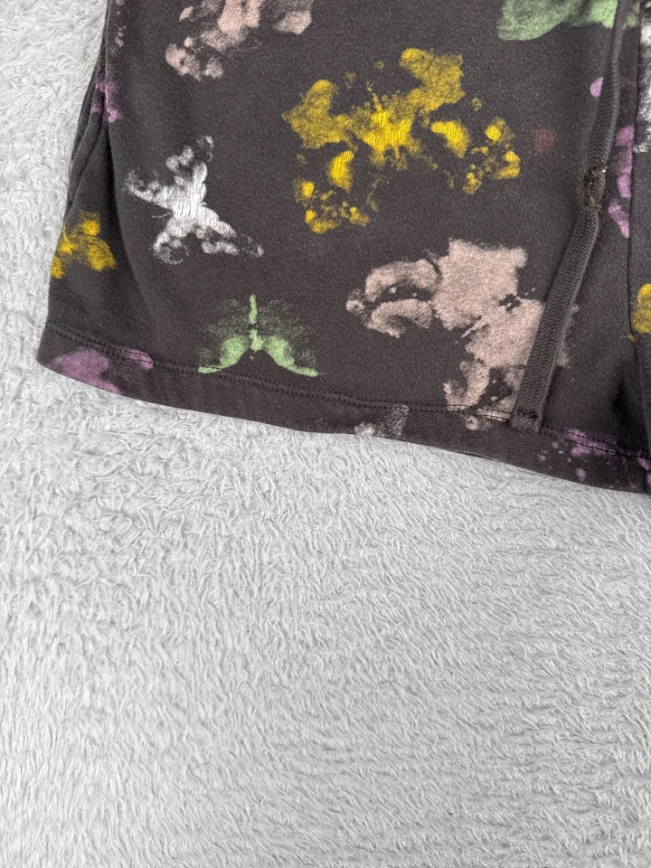 Pantalones Cortos VANS Mujer Medianos Negro Rosa Patrón Mariposa Jersey Tela Algodón 2" Foto 3 de 4