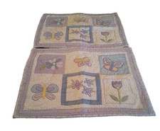 Pottery Barn Kids Whimsical Flower Butterfly Standard Sham Pair Bedding