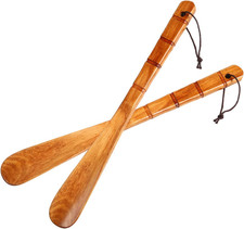 Wooden Shoe Horns, 2 PCS, 13" Long Handle, Durable Shoe Helpers