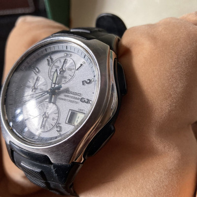 Casio Wave-Ceptaer Wvq-400 Analog Solar Men Wave Ceptar Watch 