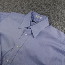 Gitman Bros Shirt Mens L Blue Pinpoint Oxford Long Sleeve Dress Button Up Top