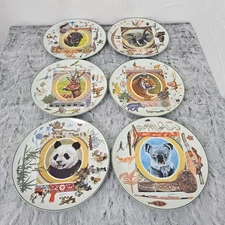 Reco Vanishing Animal Kingdoms Decorative Plates Set of 6 Sy Barlowe First Issue
