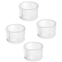 4Stk Teelichthalter, TeelichtgläSer Kerzenhalter Glas Kerzenhalter, Party, Weiß