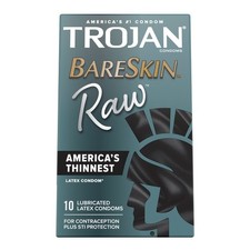 TROJAN BareSkin Raw Lubricated Latex Condoms 10 EA
